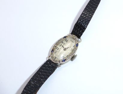 Art Deco watch in 18K (750/°°) white gold,...
