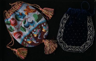 SET OF 2 antique beaded purses, closure by...