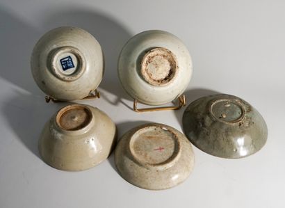 Set of 5 celadon cups. China, Ming, 17th...