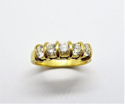 Garters ring in 18K (750/°°) yellow gold,...