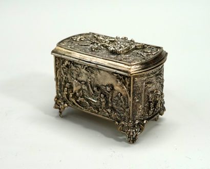 Set of 3 boxes in silver plated metal: one...