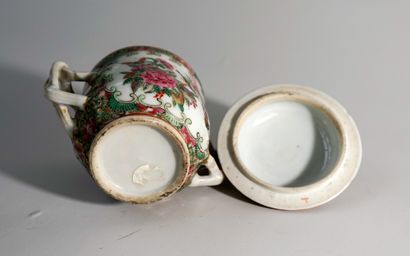 Canton porcelain broth, famille rose. China,...