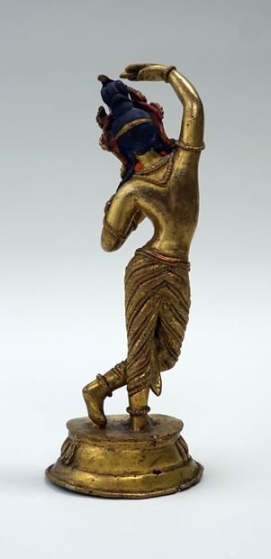Gilt bronze and colored statue of MAYA DEVI...