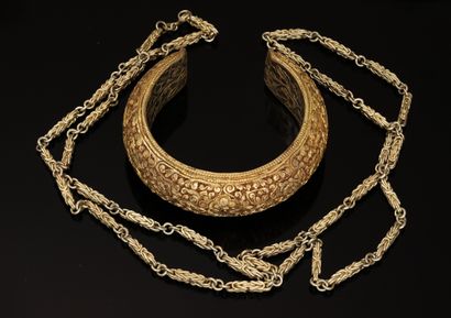 SAUTOIR in silver gilt (vermeil) 925/°° with...