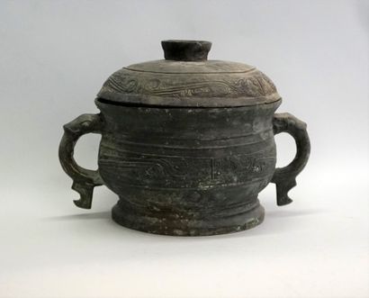 Covered mistletoe in bronze with crusty patina,...