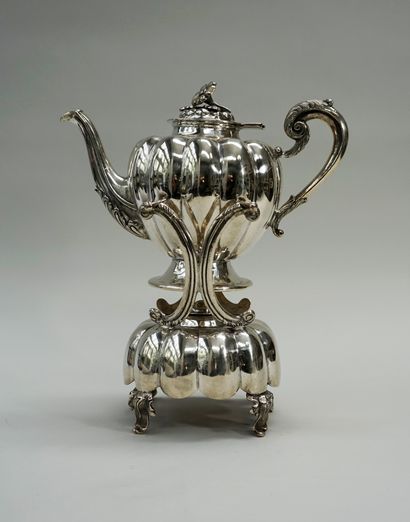 Silver samovar 925/°°, with large gadroon...