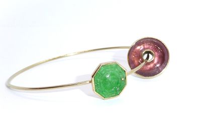18K (750/°°) white gold JONC centered with...