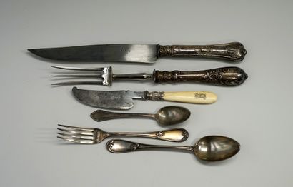 SILVER SET, Minerve mark, comprising: 1 colorless...