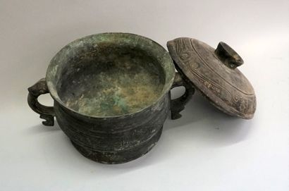 Covered mistletoe in bronze with crusty patina,...