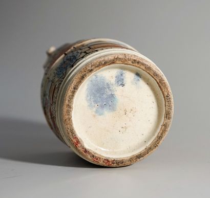 Satsuma polychrome porcelain bucket. Japan,...