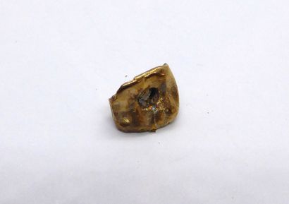 GOLD LOT: Tooth in 18K (750/°°) yellow gold,...