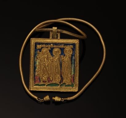 LINE VAUTRIN - PENDENTIF en bronze émaillé...