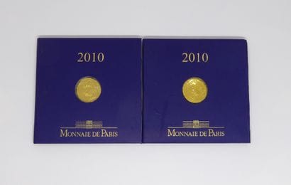 LOT de 2 PIECES en or 999/°° Monnaie de Paris...