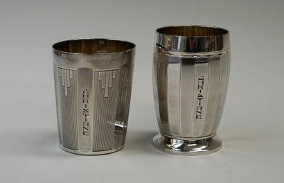 SET of 2 silver kettledrums Minerve hallmark,...