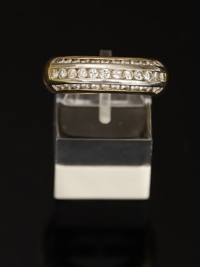 JONC RING in 18k yellow and white gold (750/°°)...
