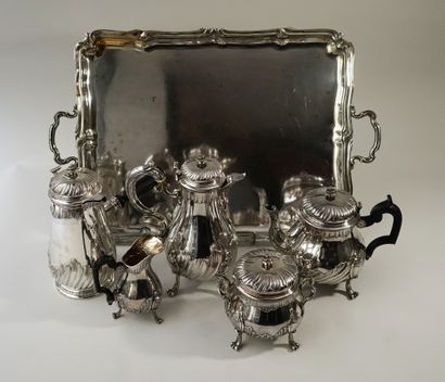 LAPAR in Paris - TEA AND COFFEE SET in silver,...
