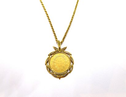 PENDANT AND CHAIN in 18K (750/°°°) yellow...