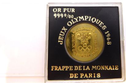 LOT de 2 PIECES: l'une en or 999/°° Monnaie...