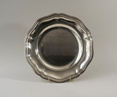 Round silver plate Minerve mark. Model nets...