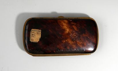 Cigar case in tortoise shell. Centered with...