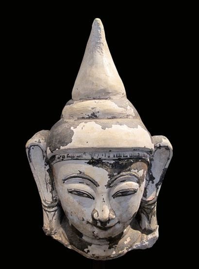 Head of Buddha expressing the bliss, with...