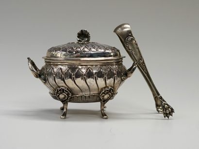 SUGAR BRUSH AND PINCE in silver, Minerve...