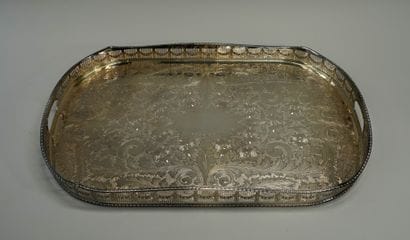 Large silver plated serving tray 