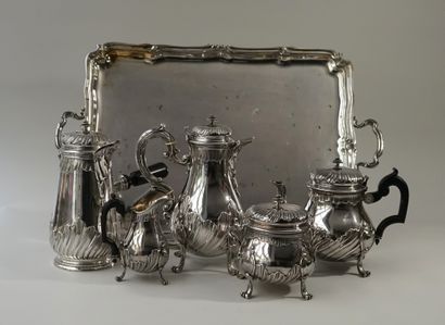LAPAR in Paris - TEA AND COFFEE SET in silver,...
