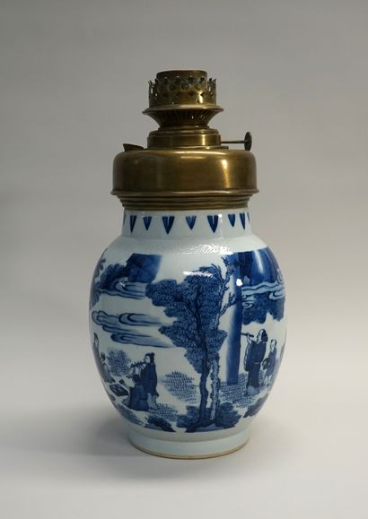 Porcelain ovoid vase with 