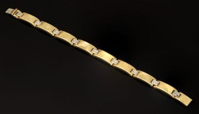 BRACELET in yellow and white gold 18ct (750/°°),...