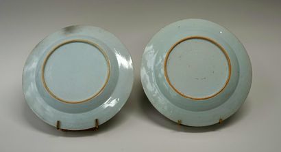 Pair of porcelain plates with 