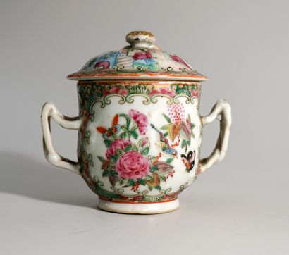 Canton porcelain broth, famille rose. China,...