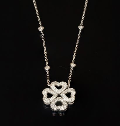 18k (750/°°) white gold pendant and choker...