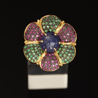 Gilded silver ring (vermeil) representing...