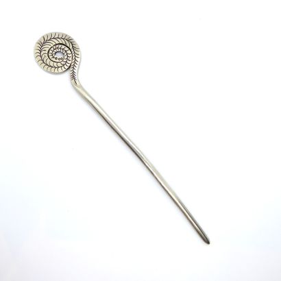 Hairpin in silver 925/°° with a flat and...