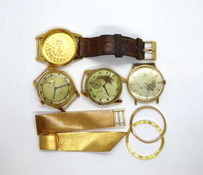 LOT of watches in 18k gold (750/°°) PB: ...