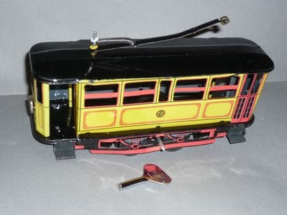 PAYA style sheet metal toy. Urban streetcar...