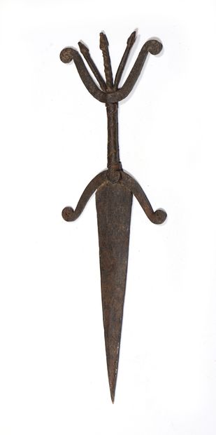 Wrought iron coin knife, the hilt and the...
