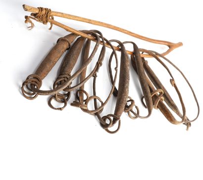 Seven metal pendants used as bells. It will...