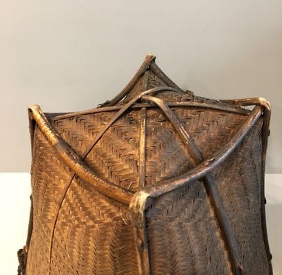 Panier à thé en osier tressé avec poignée...