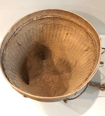 Panier à thé en osier tressé avec poignée...
