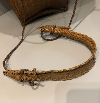 Panier à thé en osier tressé avec poignée...