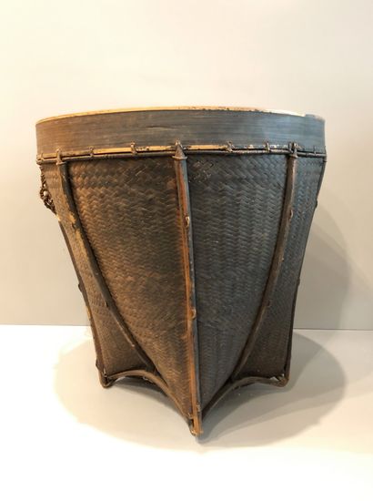 Panier à thé en osier tressé avec poignée...