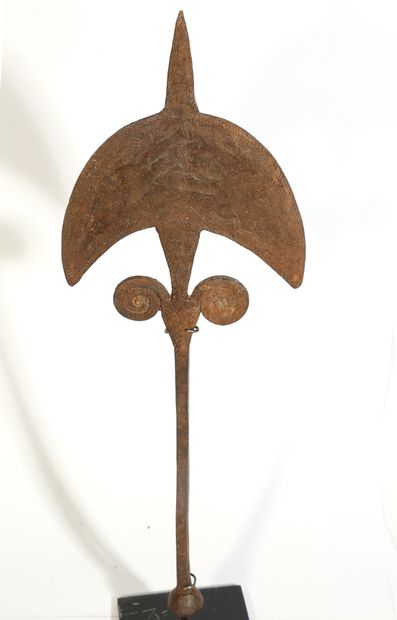 Cult object, coin in the shape of a spear,...