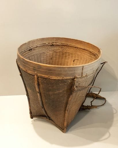 Panier à thé en osier tressé avec poignée...