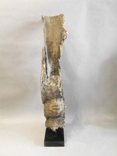 Crête de toiture représentant un cygne. 

Bois...