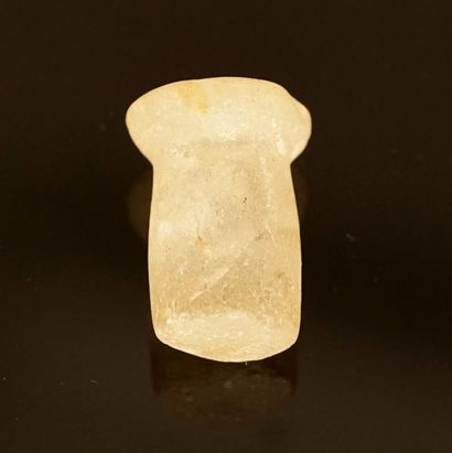 Rock crystal labret in the shape of a mushroom....