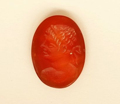 Intaglio showing a profile of an emperor,...