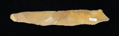Blond flint blade bearing a label marked...