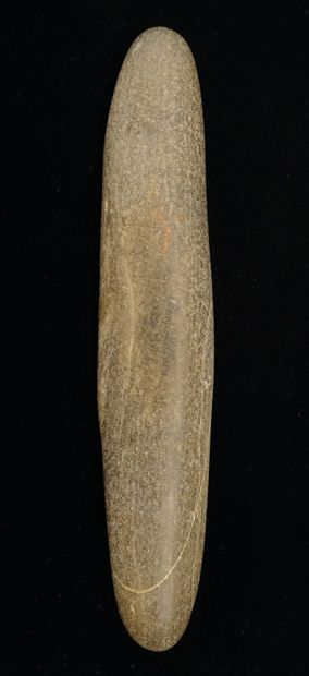 Grey stone club or hammer bearing an inscription...